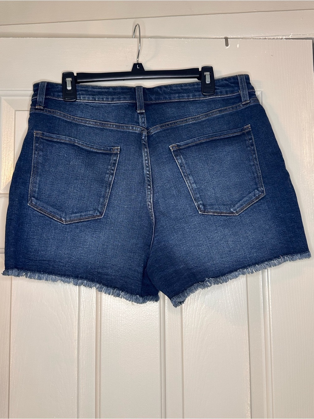 LC Lauren Conrad Dark Blue Frayed Hem Denim Shorts - Picture 2 of 3